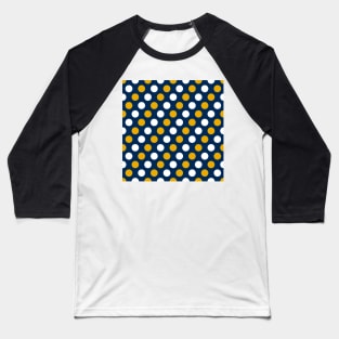 Blue Gold White Dots 1 Baseball T-Shirt